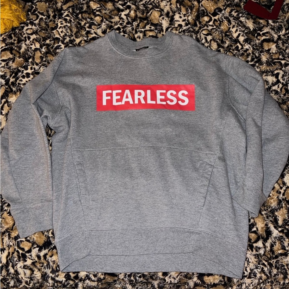 Fearless Gray Crewneck Sweater by Express